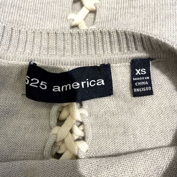 525 America Grey Merino Wool Lace Up Detail Sz XS - Picture 5 of 6